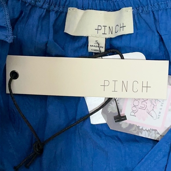 NWT Pinch Crinkled Mini Dress S gorgeous unique blue color‎ mini tunic tiered - Picture 11 of 13